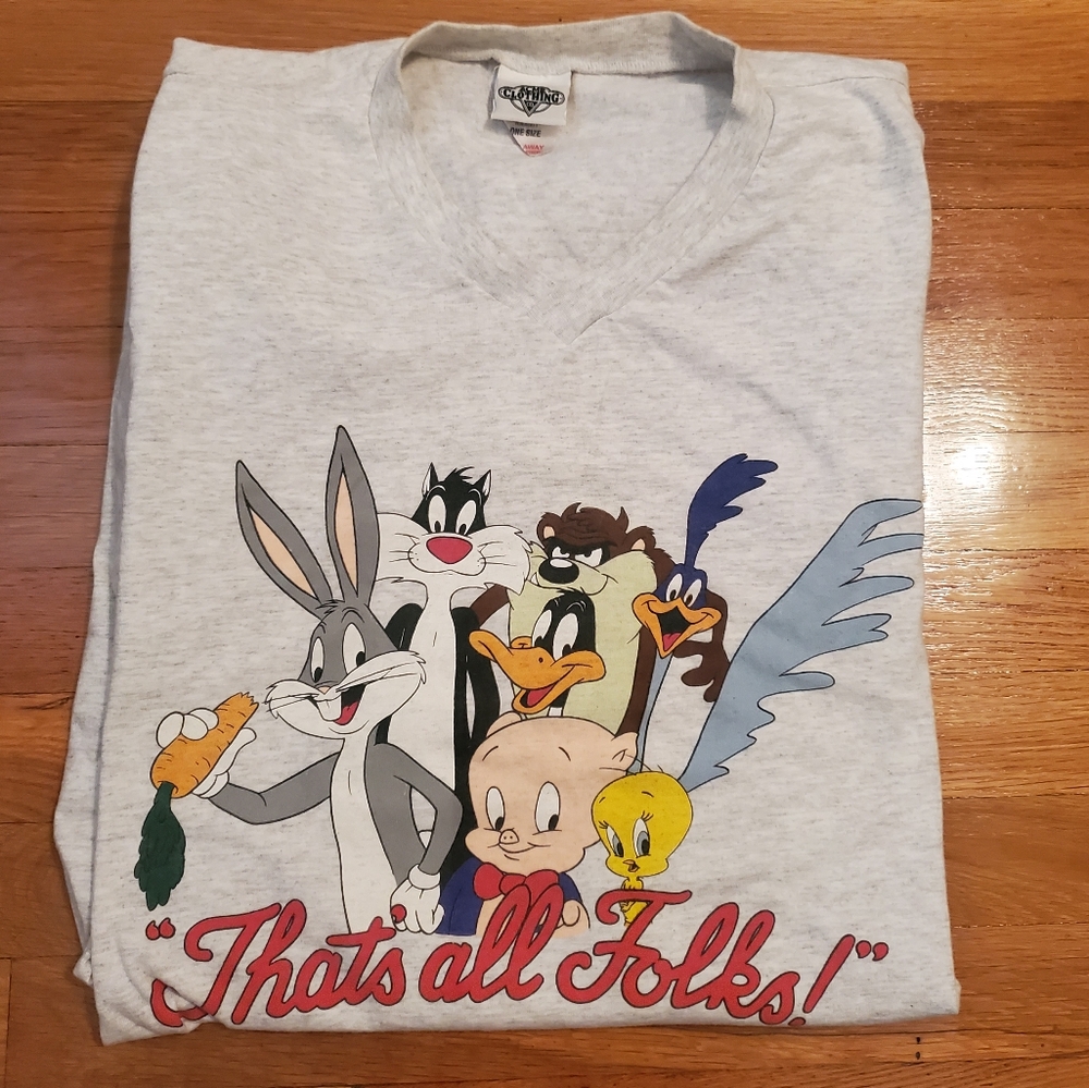 Looney Tunes "Thats All Folks" Gray Neckgown